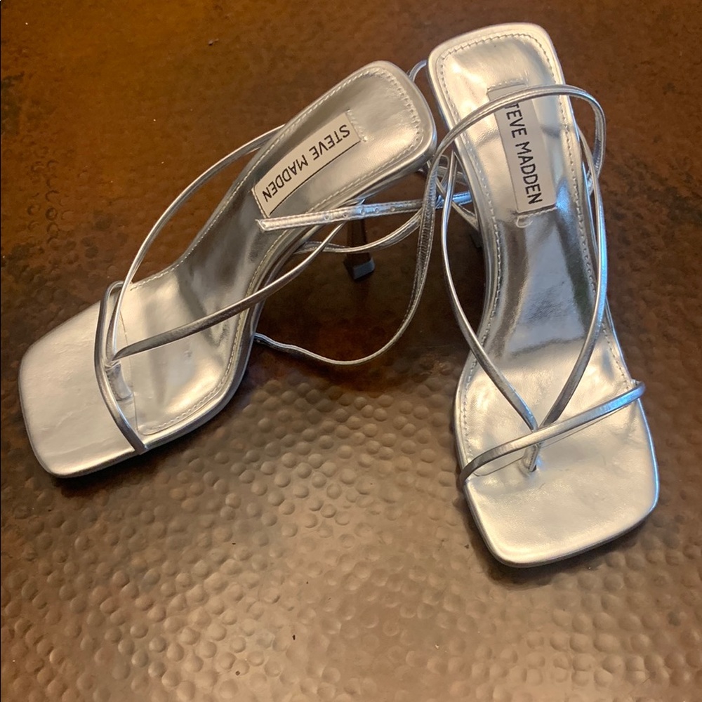 Steve Madden Silver Strappy Women's Sandals